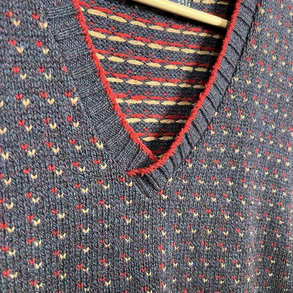 Boathouse Row Nordic Knit Sweater Vest Men's XL Preppy Grandpa Geometric Wool - Picture 3 of 8